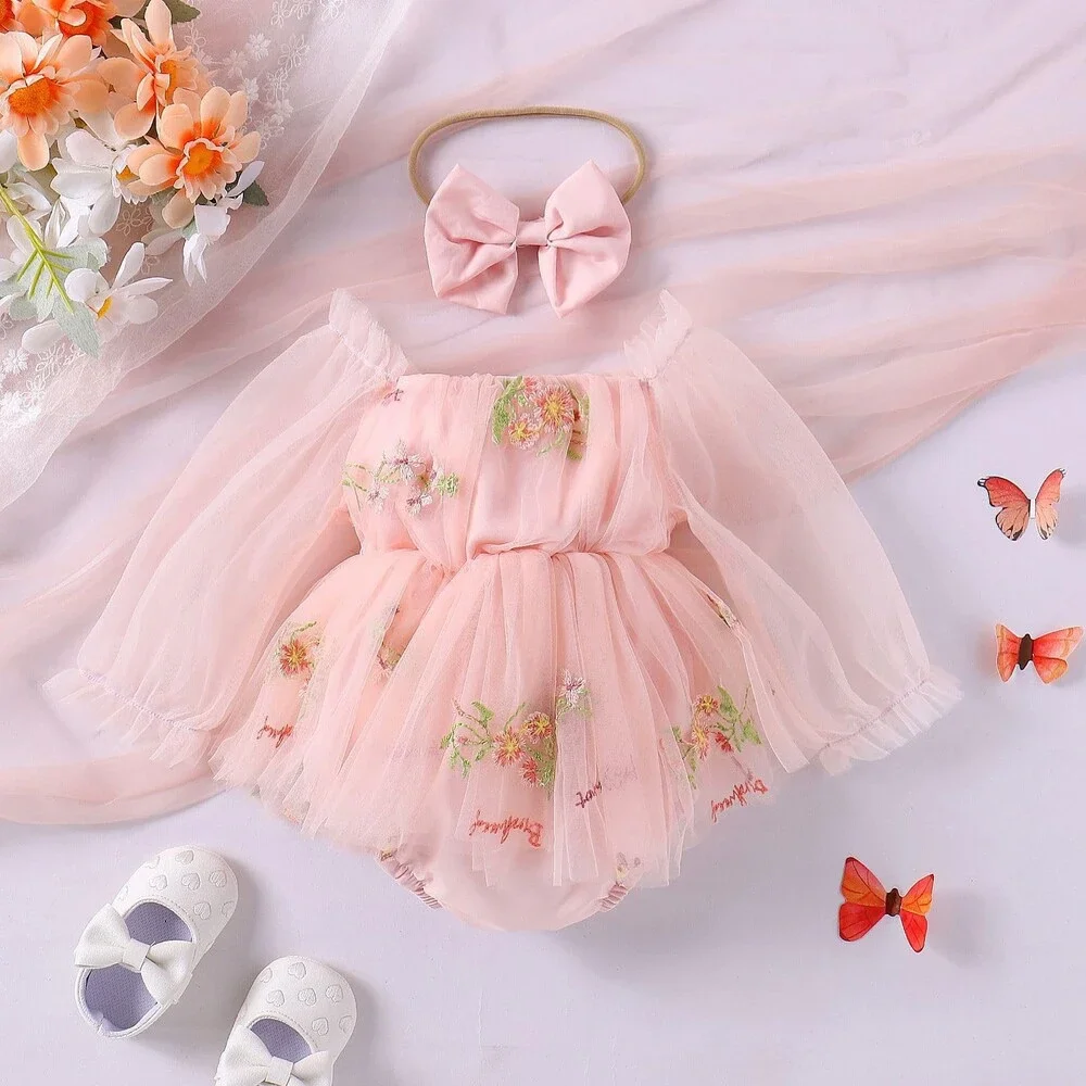Dresses Baby Pink 1st First Birthday Party Dress Newborn Fairy Tulle 12-18M